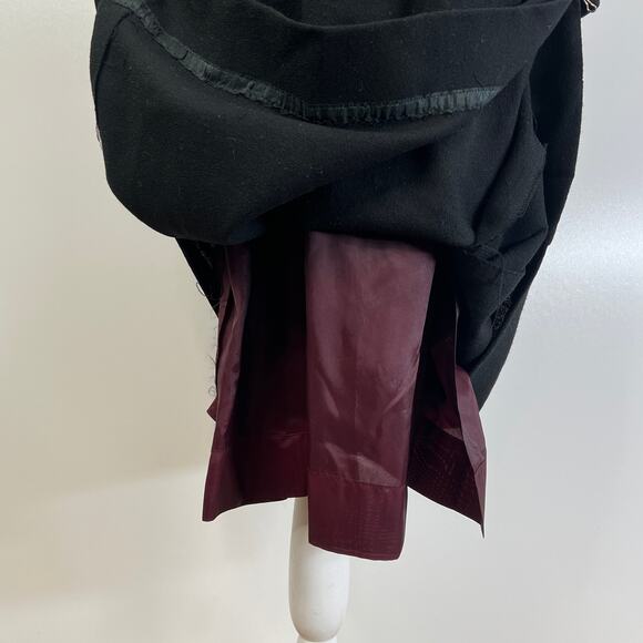 Vintage Midi Dress High Ruffle Collar Black - Picture 6 of 8